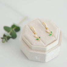 Cordelia, mini floral huggie hoops