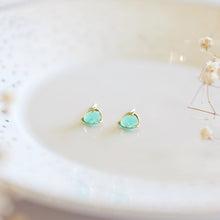 Emerald Teardrop Studs