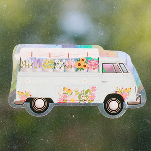 Flower Truck Sun Catcher Window Decal