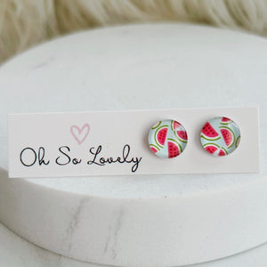 Watermelon Slice Stud Earrings