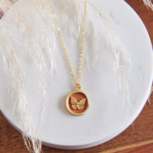 Butterfly Disc Necklace