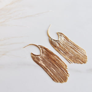 POPPY Gold Tassel Earrings, Glam, Party Earrings