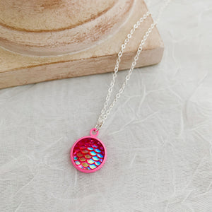 Pink Mermaid Scale Necklace