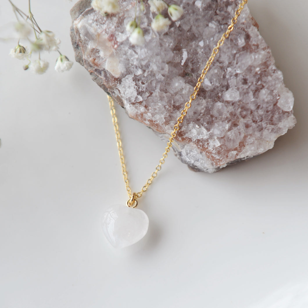 Gemstone heart pendant necklace