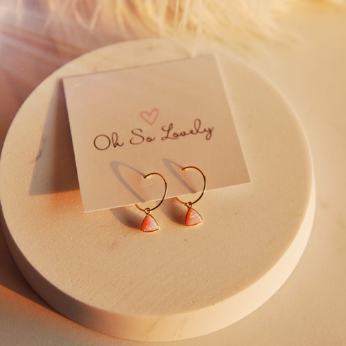 Enya Pink Opal Hoops