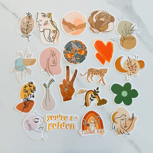 Minimalist boho sticker set