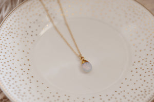 Opalite Faceted Water Drop Necklace