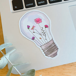 Floral lightbulb sticker