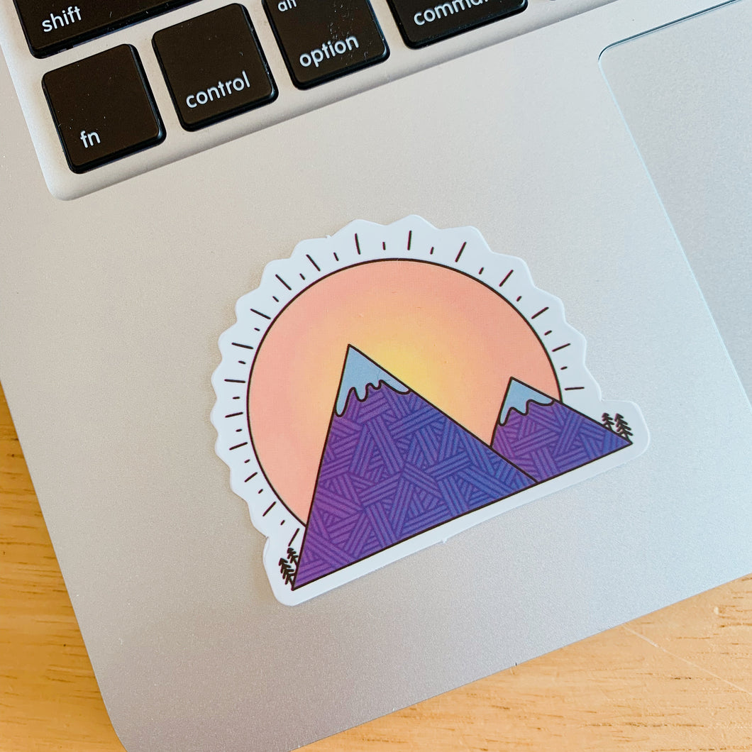 Sunny mountain sticker