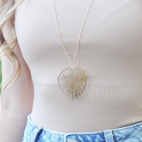 Large Monstera Necklace
