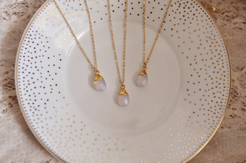 Opalite Faceted Water Drop Necklace