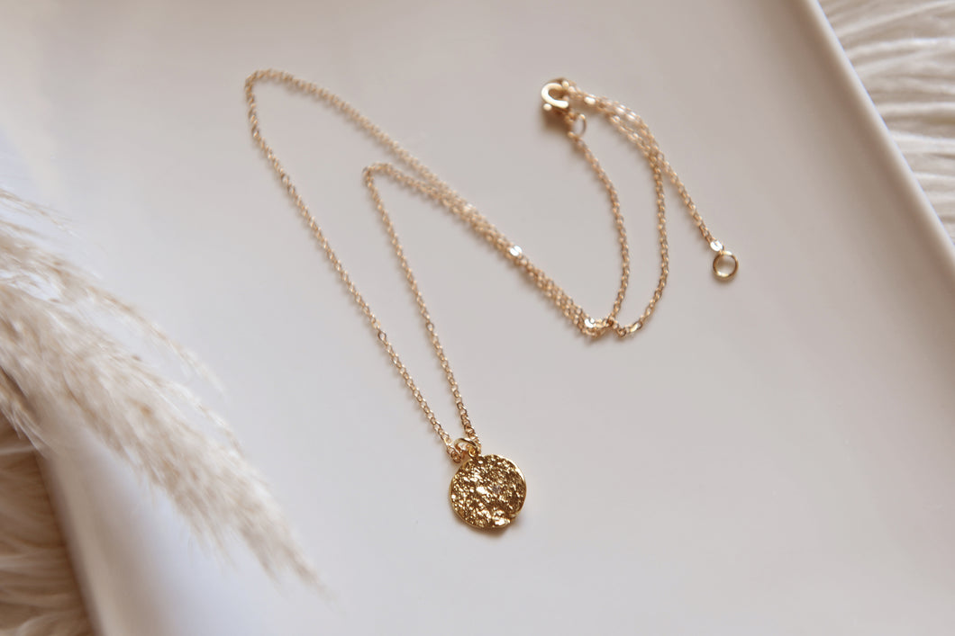 Matte Gold Pendant Necklace