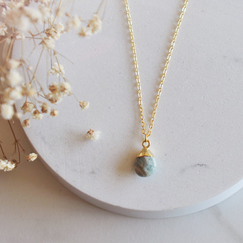 Amazonite Drop Necklace