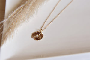 Gold Round Textured Necklace