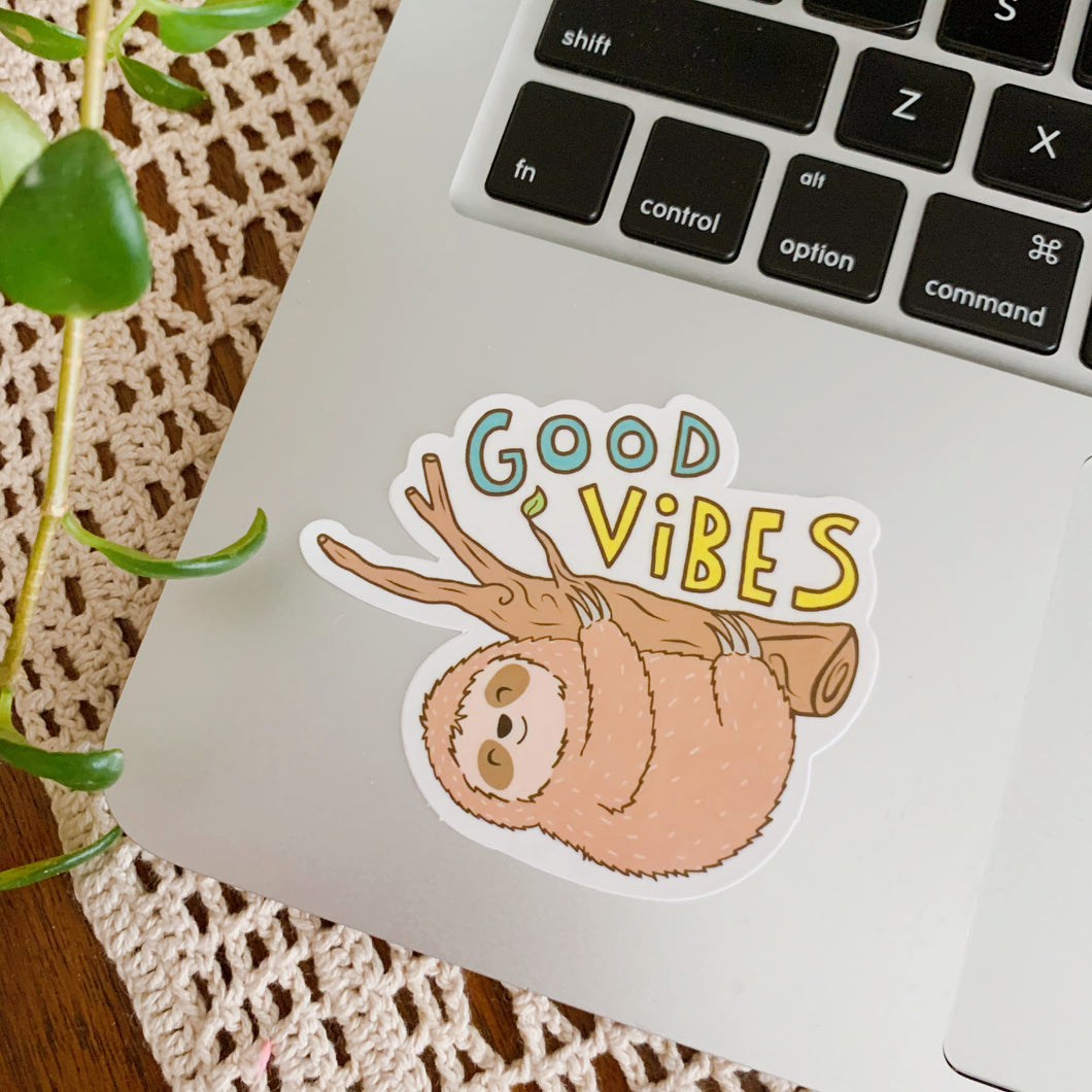 Good Vibes Sloth Sticker