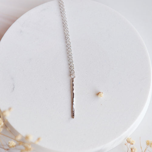 NATALIE, Silver Bar Necklace, Minimalist, Everyday chain