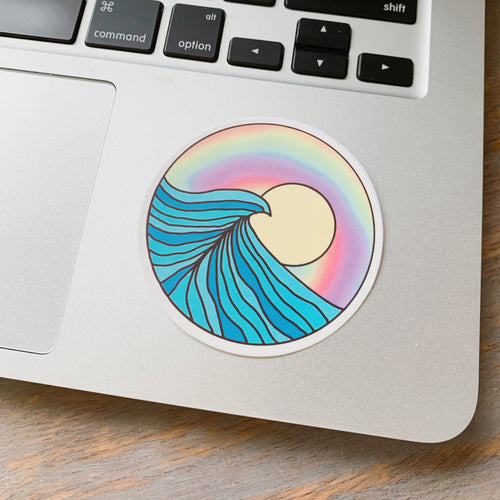 Sunset wave sticker