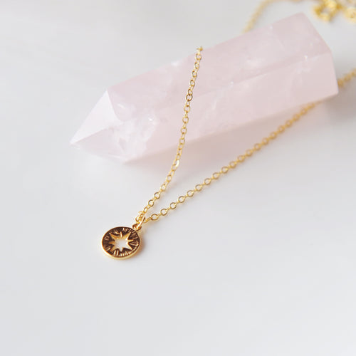 Mini star disc necklace