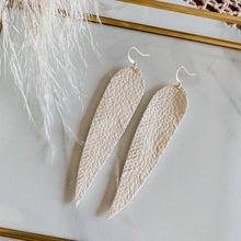 Boho leather feather earrings