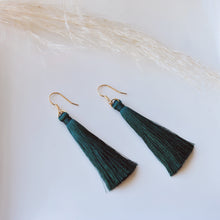 Zoey Emerald Tassel Earrings