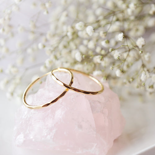 Diamond Cut Gold Hoops