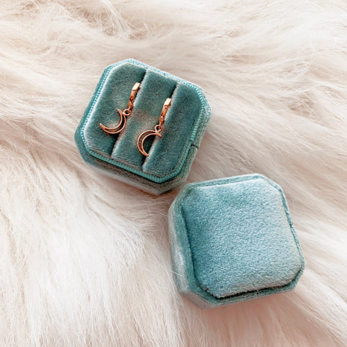 Crescent moon Huggie hoops