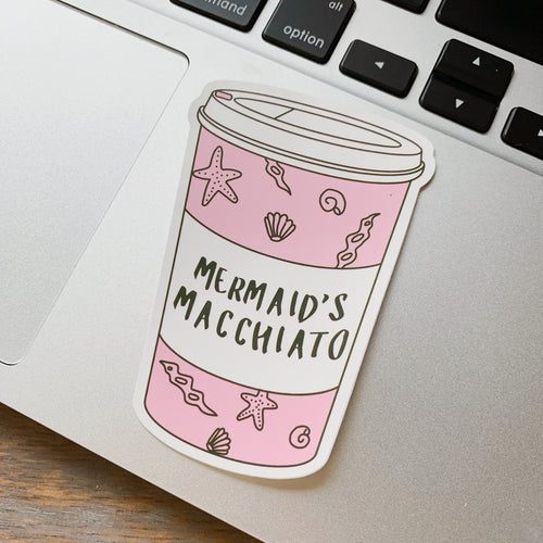 Mermaids macchiato sticker