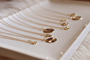 Gold Round Textured Necklace