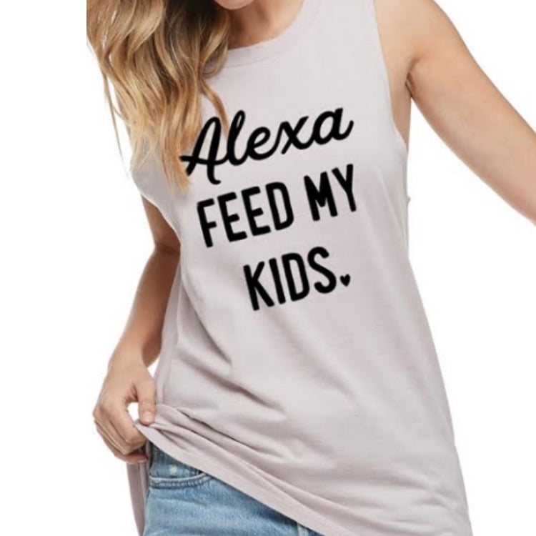 Womens Alexa Feed My Kids T-Shirt Womens Alexa Feed My Kids T-Shirt